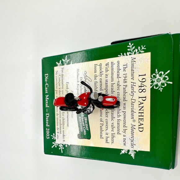 Hallmark 1948 Panhead Miniature Harley Davidson Motorcycles 2003 Ornament - Picture 10 of 10